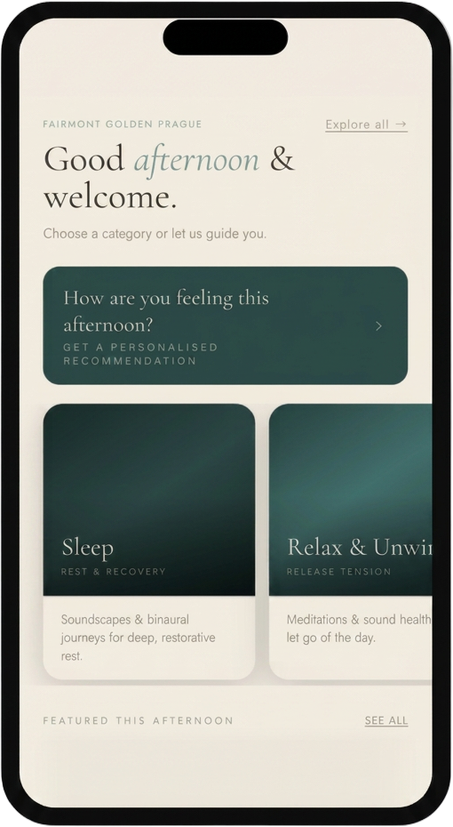 Curated home — Three Sages guest app